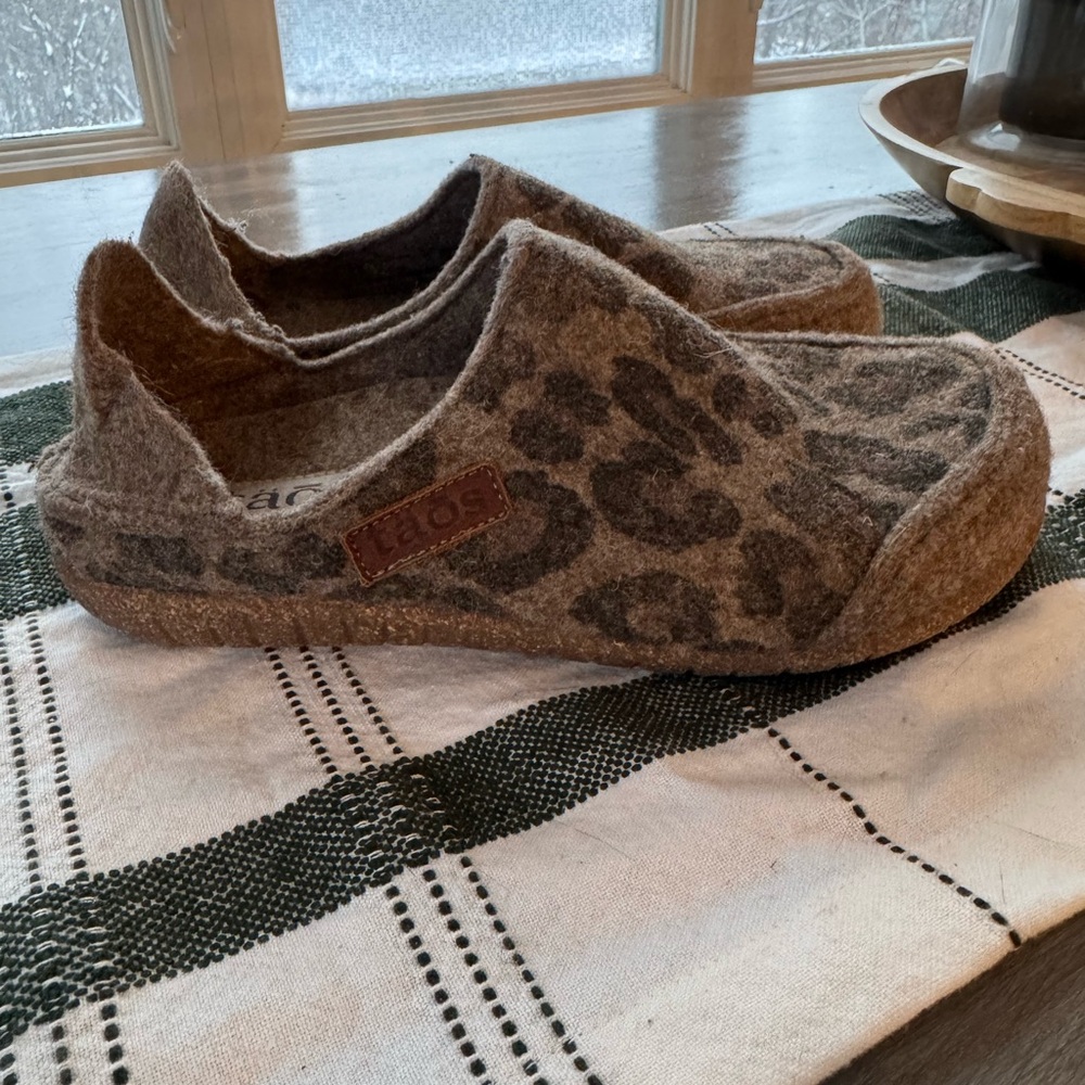 Taos Leopard Print Mules - Brown and Gray - Picture 2 of 6